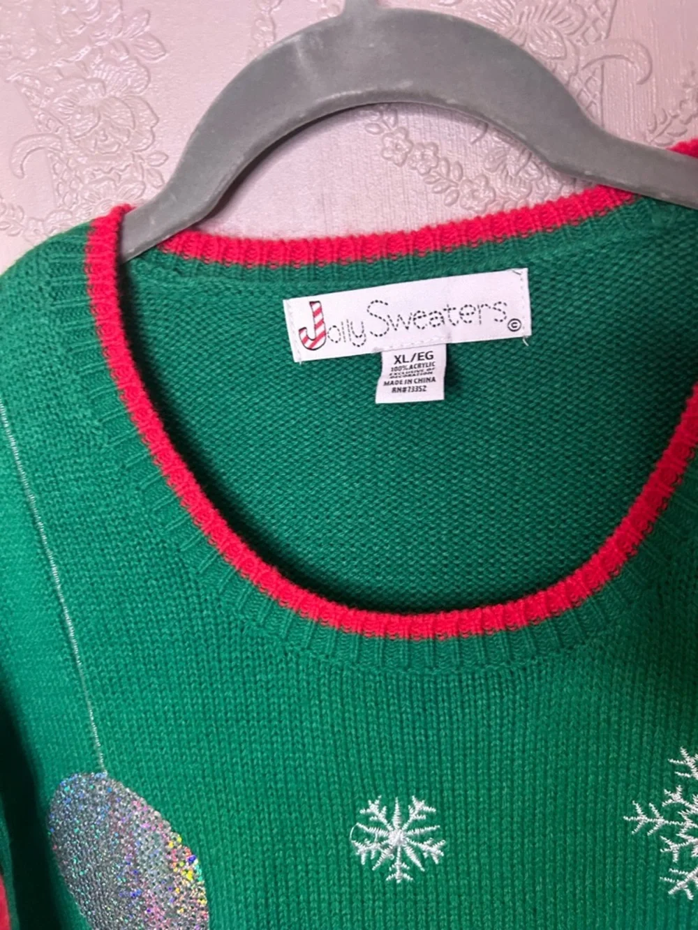 Green Holiday T-Rex Crewneck Sweater by Jolly Sweaters disco Dino dinosaur